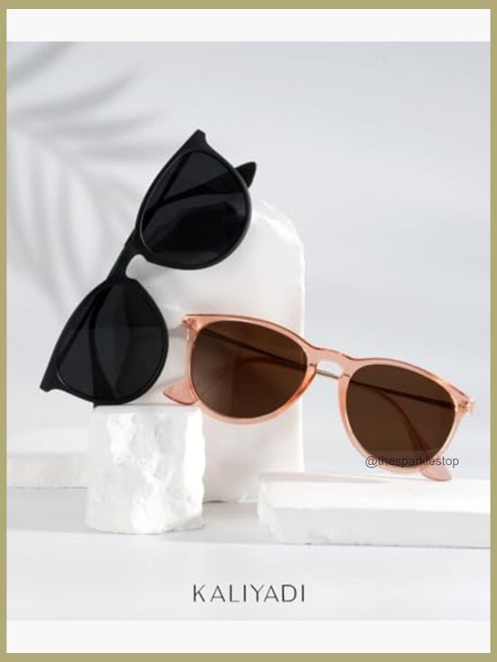 Polarized Round Sunglasses with UV400 Protection, Recycled Material